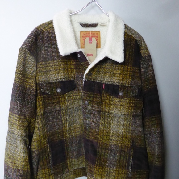 Levi’s Plaid Corduroy Faux Sherpa Lined Trucker Jacket NWT - Picture 6 of 9